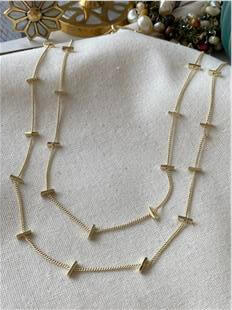 14K 90 cm Stick Detaylı Zincir Kolye