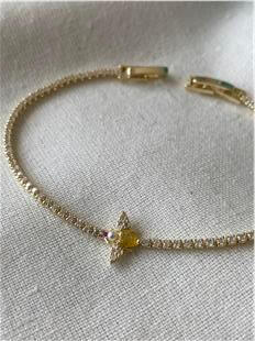 14K Arı Detaylı Zarif Suyolu Bileklik