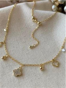 14K Asansörlü Cleef Charm Sallantılı Kolye