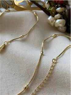 14K Badem Detaylı Kare Zincir