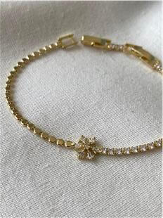 14K Çift Model Zincir Kar Tanesi Detaylı Bileklik