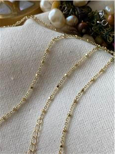 14K Çift Renk Zincir Sallantılı Kolye