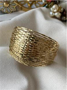 14K Desenli Bombe Kelepçe