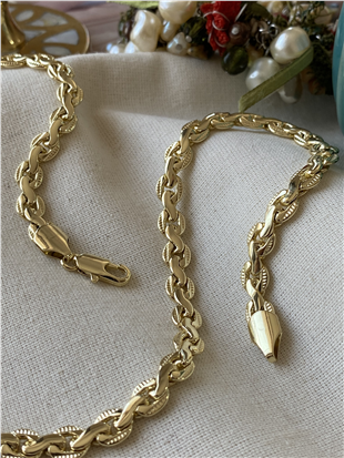 14K Ezme Wave Model Zincir Kolye