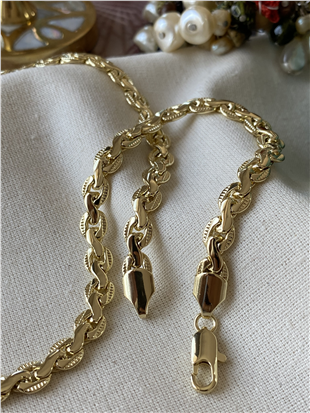14K Ezme Wave Model Zincir Kolye