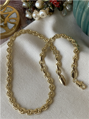 14K Ezme Wave Model Zincir Kolye