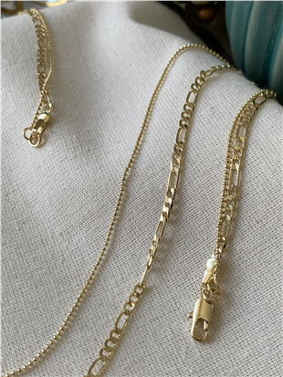 14K İkili Figaro Model Kolye