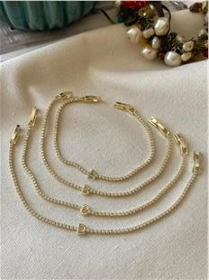 14K İnce Suyolu Harf Bileklik