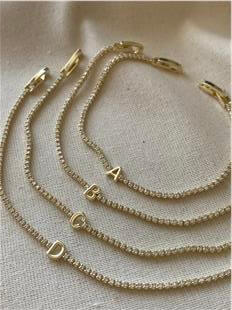 14K İnce Suyolu Harf Bileklik