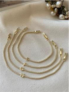 14K İnce Suyolu Harf Bileklik