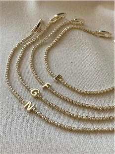 14K İnce Suyolu Harf Bileklik