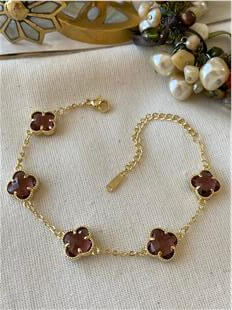 14K Kahverengi Taşlı Cleef Bileklik