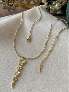 14K Mini Dorika Zincirli Romance Kolye