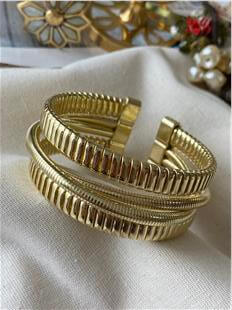 14K Mix Geniş Kelepçe