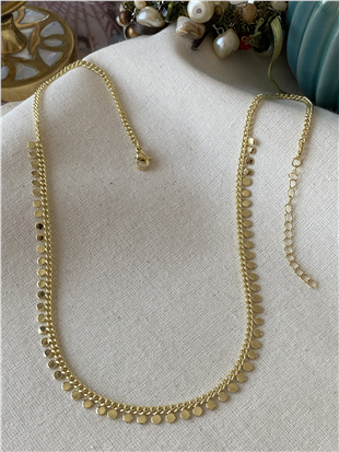 14K Sıralı Mini Pul Kolye