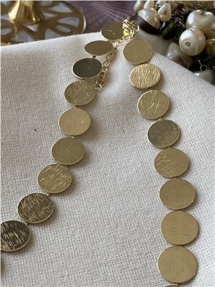 14K Sıralı Pul Kolye