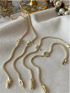 14K Suyolu Model Taşlı Harf Bileklik