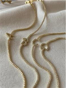 14K Suyolu Model Taşlı Harf Bileklik