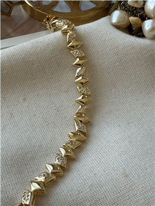 14K Taşlı Baklava Model Bileklik