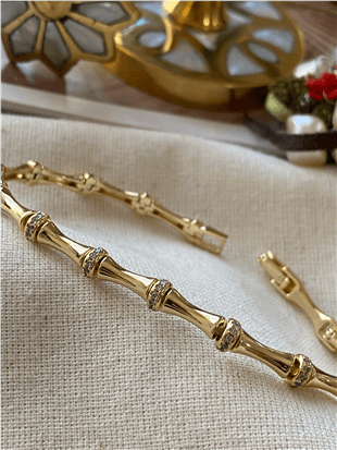 14K Taşlı Bone Bileklik