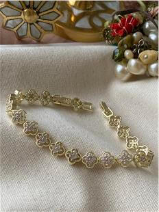 14K Taşlı Cleef Tasarım Bileklik