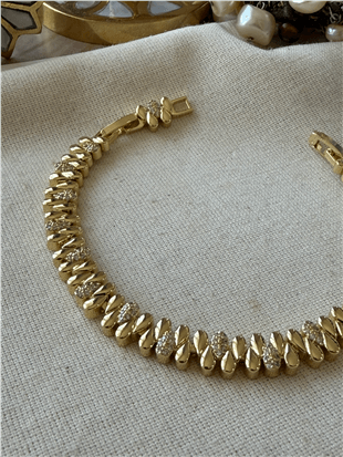 14K Taşlı Damla Model Bileklik