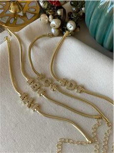 14K Taşlı Harf Bileklik