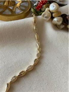 14K Taşlı Sıralı Damla Model Bileklik Bileklik