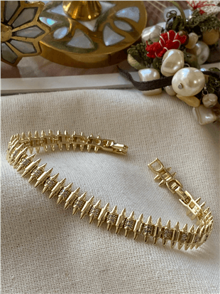 14K Taşlı Troklu Bileklik