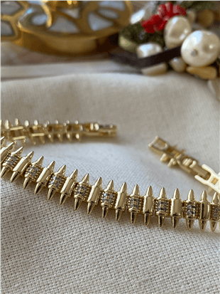 14K Taşlı Troklu Bileklik