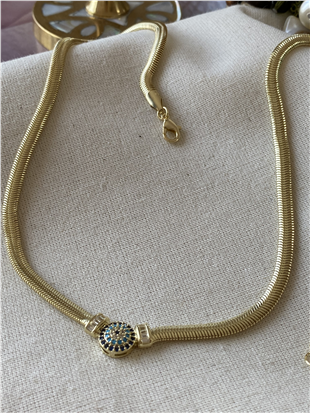 14K Worm Nazarlık Kolye