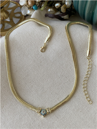 14K Worm Yıldız Nazarlık Kolye