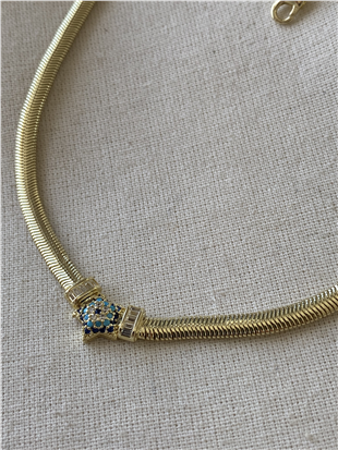 14K Worm Yıldız Nazarlık Kolye