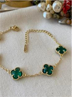 14K Yeşil Taşlı Cleef Bileklik