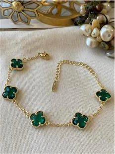 14K Yeşil Taşlı Cleef Bileklik