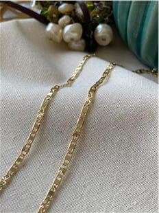 14K Yıldız Desenli Figaro Zincir