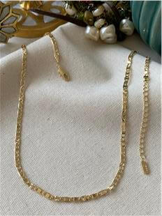 14K Yıldız Desenli Figaro Zincir