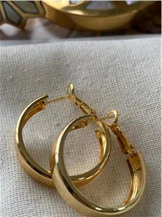 2,5 cm Gold Küt Halka Küpe