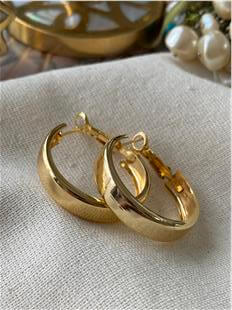 2,5 cm Gold Küt Halka Küpe