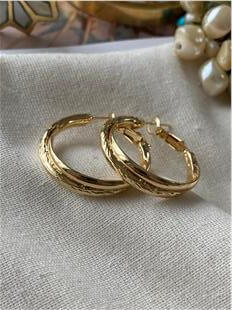 3 cm Desenli Halka Küpe