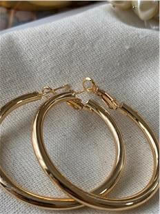 4 cm Gold Boru Halka Küpe