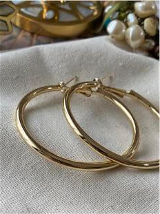 5 cm Gold Boru Halka Küpe