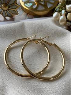 5 cm Gold Boru Halka Küpe
