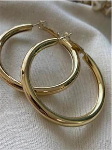 5 cm Gold Boru Halka Küpe