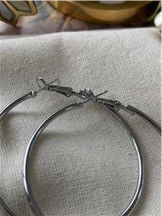 5 cm Silver İnce Halka Küpe