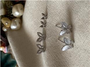 925 Silver Post Altılı Kelebekler Küpe