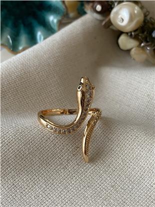 Ayarlanabilir Taşlı Yılan Yüzük