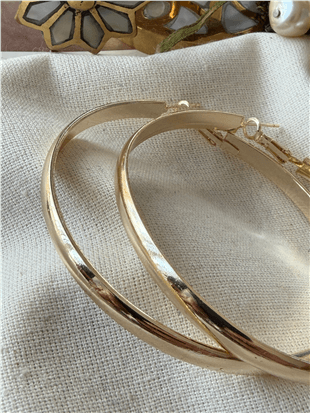 6,5 cm Bombeli Halka Küpe