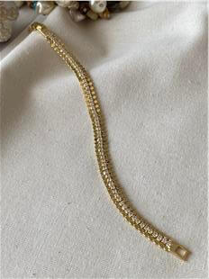 14K Suyolu Detaylı Ezme Bileklik