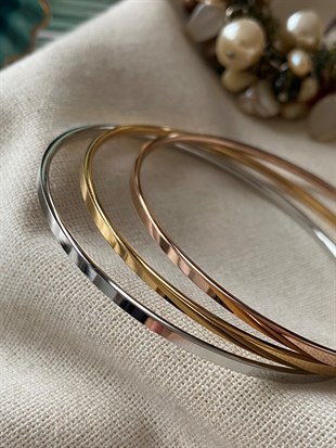 Çelik Üç Renk Bilezik